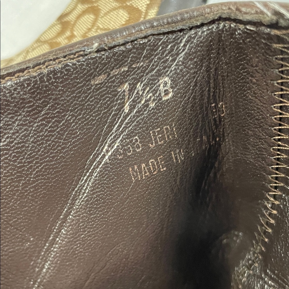 Coach Signature Jeri Tan Brown Canvas and Leather Heeled Boots Size 7.5 - Picture 13 of 15